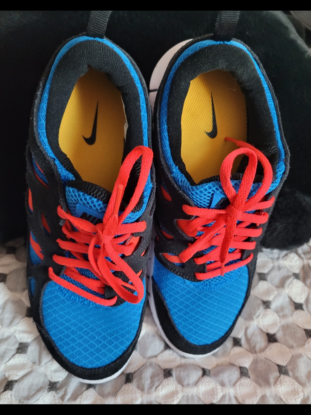 Nike Kids Blue and Red Athletic Sneakers with Yellow Insole..NO BOX